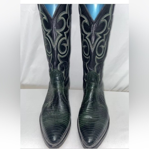 Nocona boots cowboy western green lizard women's vintage B